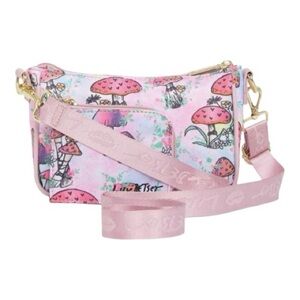 Betsey Johnson Pink Mushroom Print  Crossbody Bag